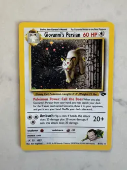 Pokemon TCG Giovanni's Persian 8/132 Gym Challenge Unlimited Holo LP Very Nice - Image 1