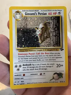 Pokemon TCG Giovanni's Persian 8/132 Gym Challenge Unlimited Holo LP Very Nice - Image 4