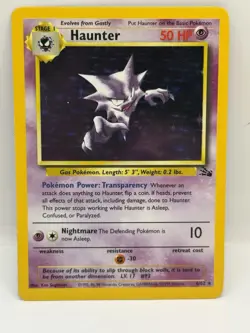 Haunter 6/62 Fossil Holo Pokemon TCG 50 HP 1999 Wizards Base Set - Image 1