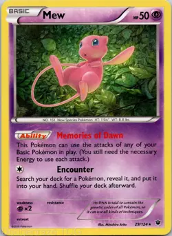 Mew 29/124 Holo Rare Fates Collide Pokemon NM - Image 1