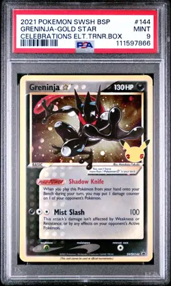 PSA 9 Greninja Gold Star SWSH 144 Pokemon Black Star Promo English - Image 1