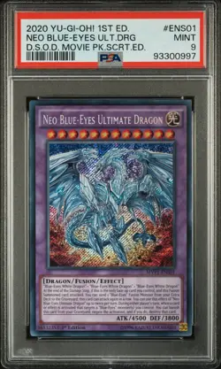 2020 YU-GI-OH! 1ST EDITION #ENS01 NEO BLUE-EYES ULTIMATE DRAGON PSA 9 - Image 1