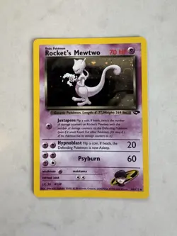 Rocket's Mewtwo 14/132 Pokemon Gym Challenge Holo Card LP To NM Nice - Image 1