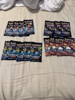 16x Pokemon Shining Fates Sealed Booster Packs 10 Pokemon Cards Per Pack - Image 1