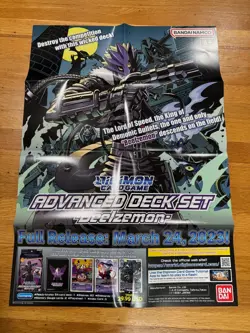 Digimon Card Game TCG Beelzemon Advanced Deck Promo Poster Store Exclusive NEW - Image 1