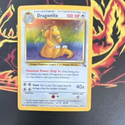 Pokemon Dragonite 4/62 Fossil Holo Rare 100HP Pokemon TCG Vintage Card Stock - Image 1