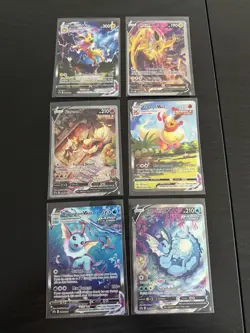 Pokemon TCG VMAX V Full Art Foil Card Lot Flareon Jolteon Vaporeon SWSH180-184 - Image 1