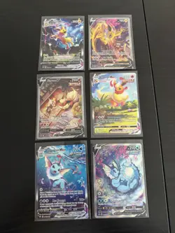 Pokemon TCG VMAX V Full Art Foil Card Lot Flareon Jolteon Vaporeon SWSH180-184 - Image 5