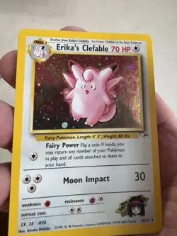 Pokemon Erika's Clefable Gym Heroes 003/132 Holo Rare Card LP Nice - Image 5