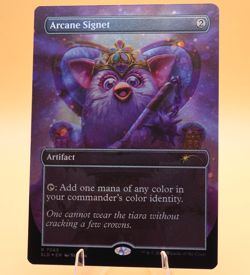 Arcane Signet #7065 | Rare | Borderless Rainbow Foil | Furby | Secret Lair | MTG - Image 1