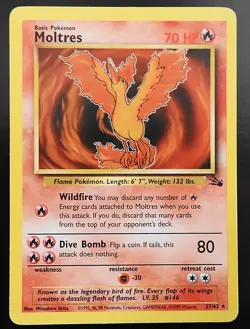 POKEMON MOLTRES 27/62 REGULAR FOSSIL 1999 WIZARDS MP - Image 1