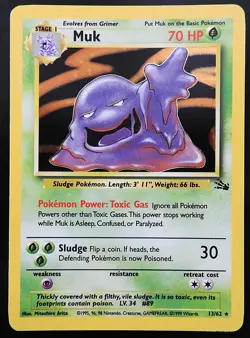 POKEMON MUK 13/62 HOLO FOSSIL 1999 WIZARDS LP - Image 1