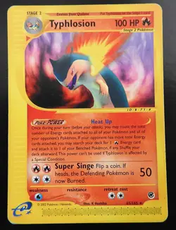POKEMON TYPHLOSION 65/165 REGULAR EXPEDITION 2002 NINTENDO MP - Image 1