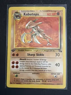 Kabutops 24/62 Fossil 1st Edition LP Lightly Played Pokemon Card - Image 3