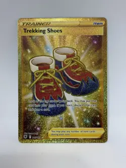 Pokemon TCG Astral Radiance Trekking Boots Gold Hyper Rare Holo Card 215/189 - Image 1