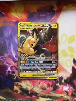 Pokemon TCG Pikachu & Zekrom GX Team Up Holo Card 33/181 NM Condition - Image 1
