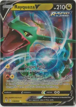 Rayquaza V 100/159 Crown Zenith Ultra Rare Holo Pokemon Card NM 1010#288 - Image 1