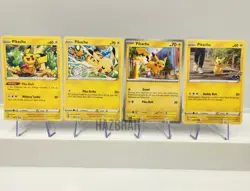 (4) Pikachu Cards Lost Origin, Silver Tempest, Paldea Evolved, Pokemon GO TCG NM - Image 1