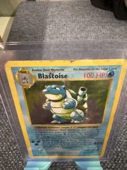 Blastoise 002/102 Base Set Holo Unlimited Rare Pokemon Card COOKED - Image 2