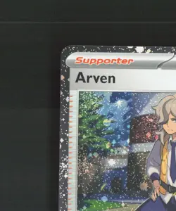 Arven 166/198 Scarlet & Violet Cosmos Holo Rare Stamped SWIRL Pokemon Card NM - Image 3