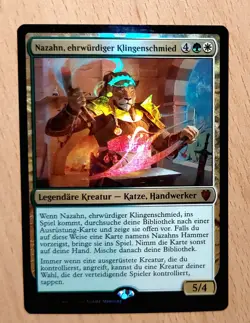Mtg Magic: # FOIL # Nazahn, ehrwurdiger Klingenschmied, DEUTSCH Commander Mythic - Image 1