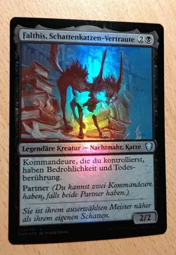 MTG Magic: # FOIL # Falthis, Schattenkatzen-Vertraute, Shadowcat Familiar - Image 1