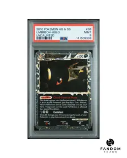 PSA 9 MINT Umbreon Prime 86/90 Pokemon Heart Gold & Soul Silver Undaunted - Image 1