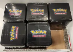 POKEMON 2025 STACKING TIN LOT Of 5. 15 BOOSTER PACKS NEW FACTORY SEALED! - Image 3