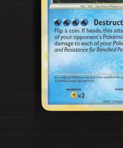 Kyogre 12/95 Call of Legends SWIRL Holo Rare Pokemon Card LP - Image 5