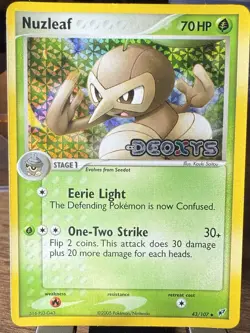 Pokemon Nuzleaf 43/107 EX Deoxys 2005 Holo English - LP - Image 1
