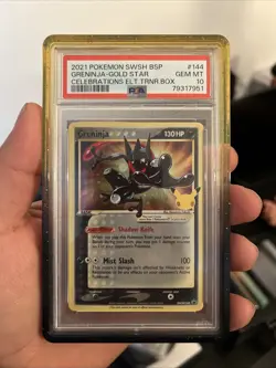 Pokemon Greninja Gold Star Celebrations Promo SWSH144 PSA 10 - Image 1