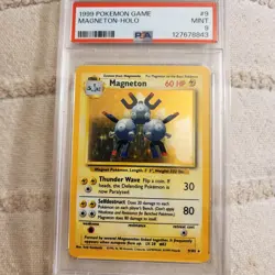 1999 Pokemon Base Set Magneton Rare Holo #9 Mint PSA 9 - Image 1