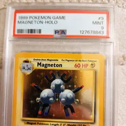 1999 Pokemon Base Set Magneton Rare Holo #9 Mint PSA 9 - Image 2