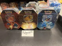 Pokemon Hidden Fates GX Tins Art Set of 3 Full Sealed Charizard Raichu Gyarados - Image 1
