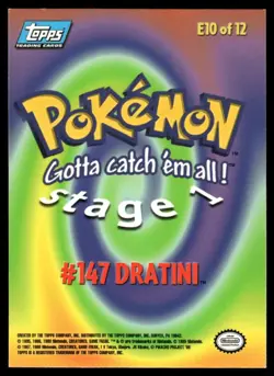 Pokemon Tcg Dratini #E10 Pokemon 1999 Topps Movie Evolution NM - Image 2