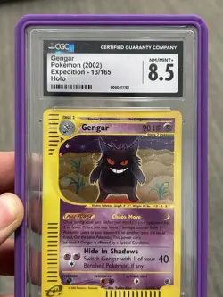 2002 Pokemon Gengar - Expedition 13/165 Holo BIG Swirl CGC 8.5. Rare. - Image 1