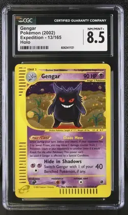 2002 Pokemon Gengar - Expedition 13/165 Holo BIG Swirl CGC 8.5. Rare. - Image 2