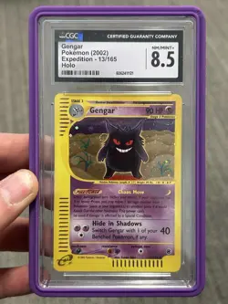 2002 Pokemon Gengar - Expedition 13/165 Holo BIG Swirl CGC 8.5. Rare. - Image 4
