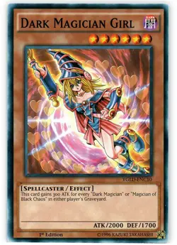Dark Magician Girl - YGLD-ENC10 - Common - 1st Edition - Lightly Played - Image 1