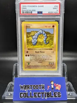 PSA 9 MINT Onix 56/102 SHADOWLESS Base Set Pokemon Card - Image 1