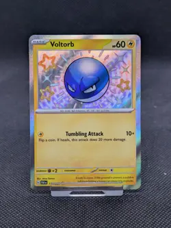 Pokemon Paldean Fates Voltorb 133/091 Shiny Rare Holo Card NM - Image 1