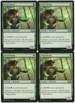 MTG Elvish Mystic x4 Magic 2015 M15 Common NM Playset - Image 1