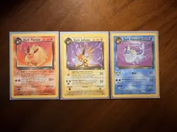 POKEMON TCG TEAM ROCKET - DARK FLAREON 35/82 JOLTEON 38/82 VAPOREON 45/82. NM - Image 1