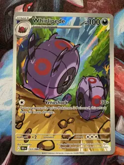 Pokemon TCG Whirlipede 133/086 Illustration Rare Holo Scarlet Violet Black Bolt - Image 1