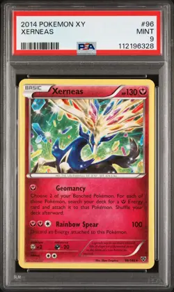 PSA MINT 9 2014 POKEMON XY #96 XERNEAS Fast & Free Delivery! - Image 1