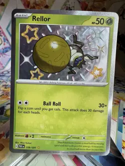 Pokemon TCG S&V Paldean Fates Rellor Shiny Rare Holo Card 108/091 - Image 1