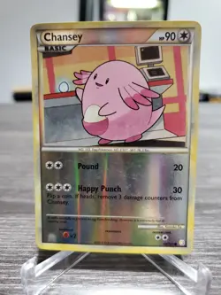 Chansey 58/123 HeartGold & SoulSilver Reverse Holo Common Pokemon Card - LP - Image 1