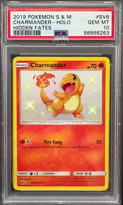 Charmander SV6/SV94 PSA 10 GEM MINT Pokemon Hidden Fates Shiny Holo Rare - Image 1
