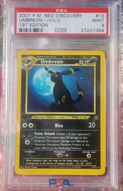 Pokemon Umbreon Neo Discovery 1st Edition Holo Rare #13 PSA 9 Mint - Image 1