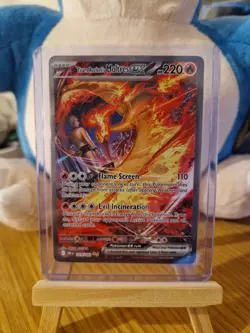 Team Rockets Moltres EX 229/182 Special Illustration SIR Pokemon Destined Rivals - Image 1
